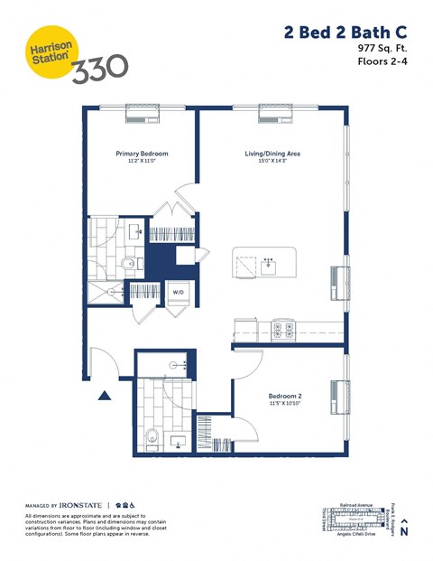 a floor plan of a 2 bed 2 bath condo